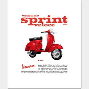 Vespa 150 Sprint Veloce | Rosso Posters and Art